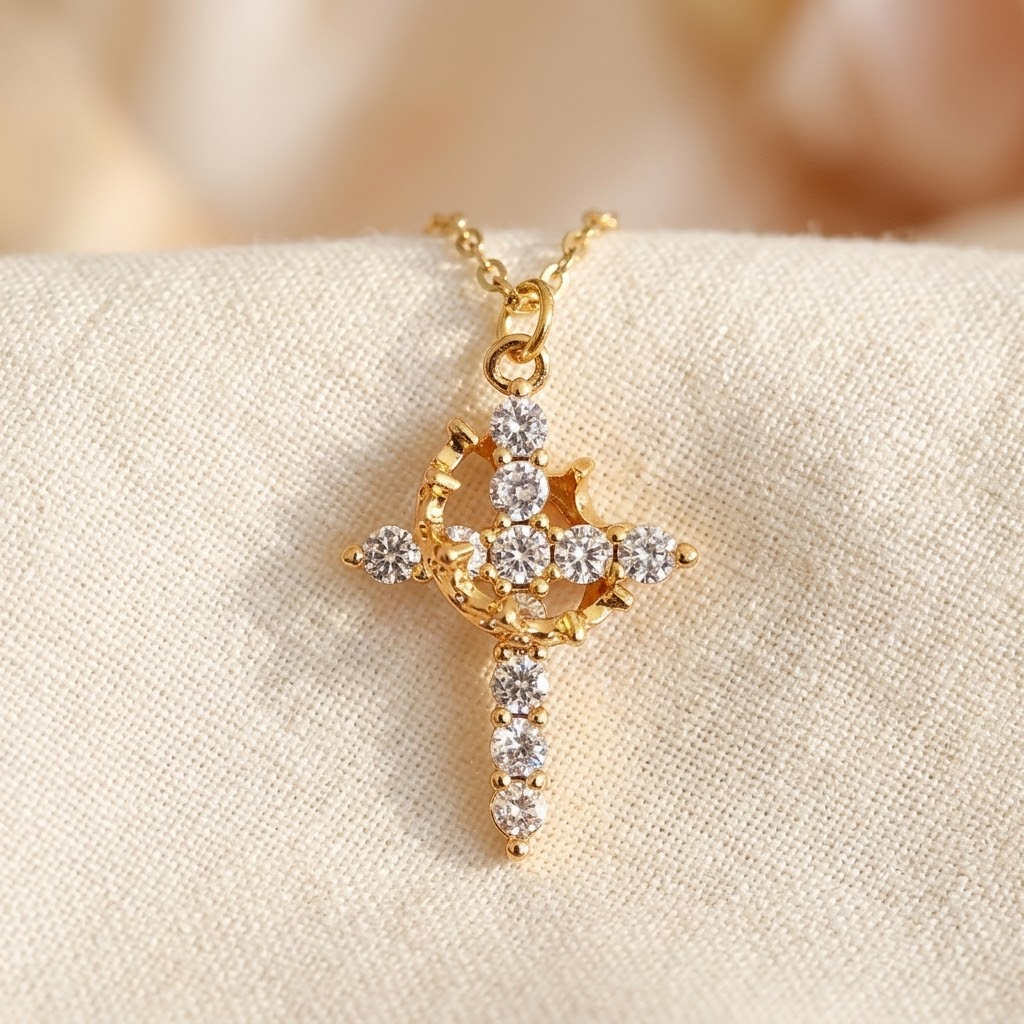 Crovana – Cross and crown faith pendant