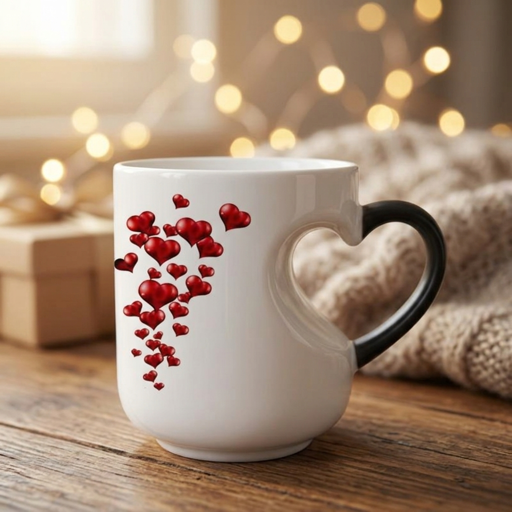 Lovira – Heart-Reveal Coffee Mug with Hidden Hearts