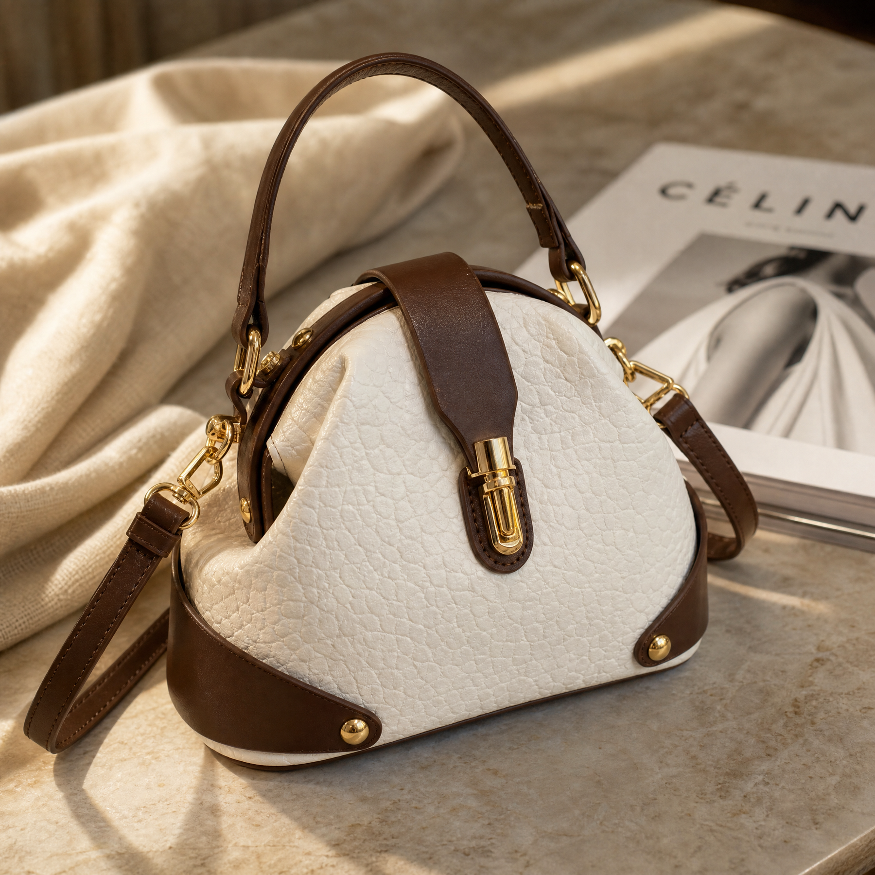 Cola – Two-Tone Leather Handbag for Day to Night