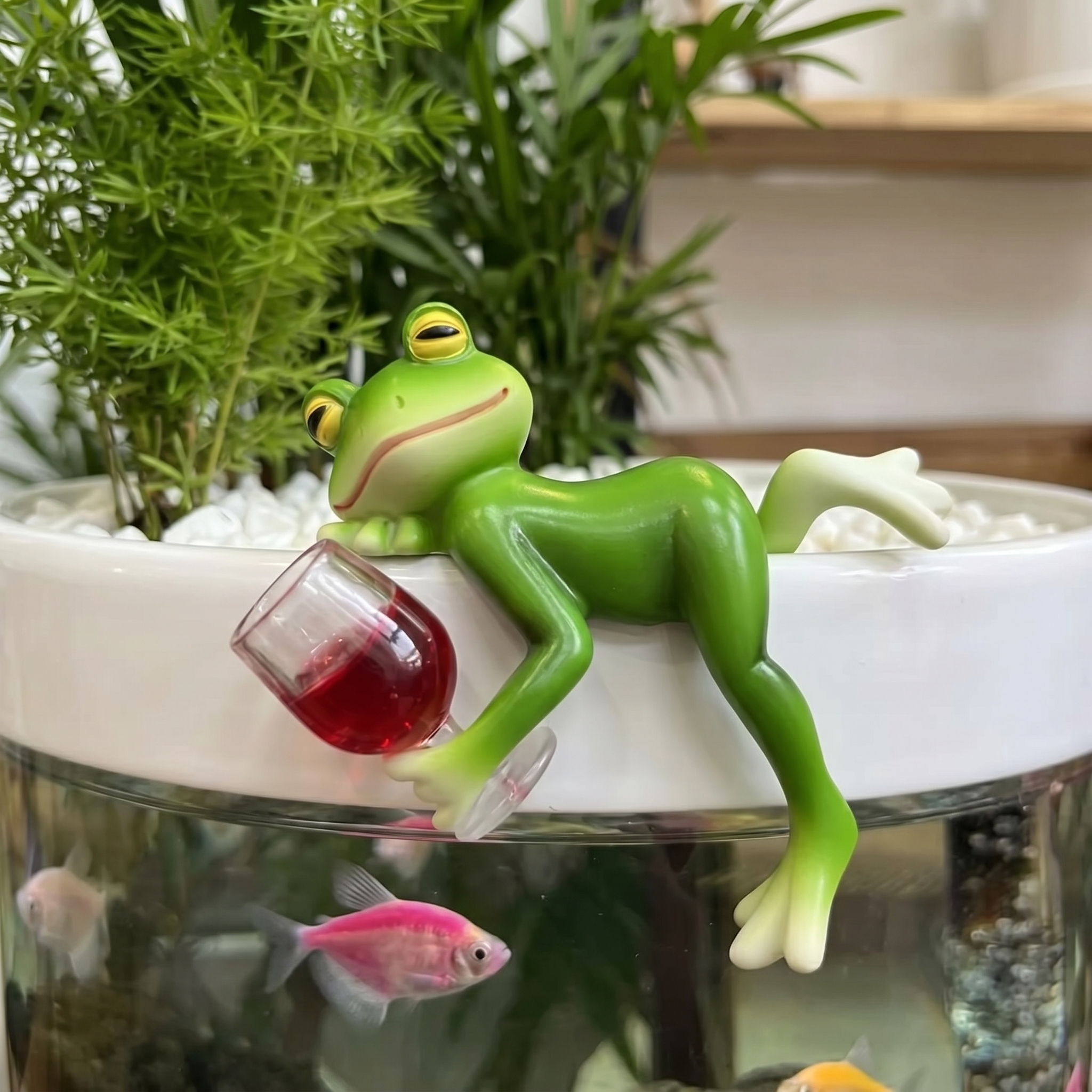 Hopwell – Wine-Sipping Frog Planter Ornament