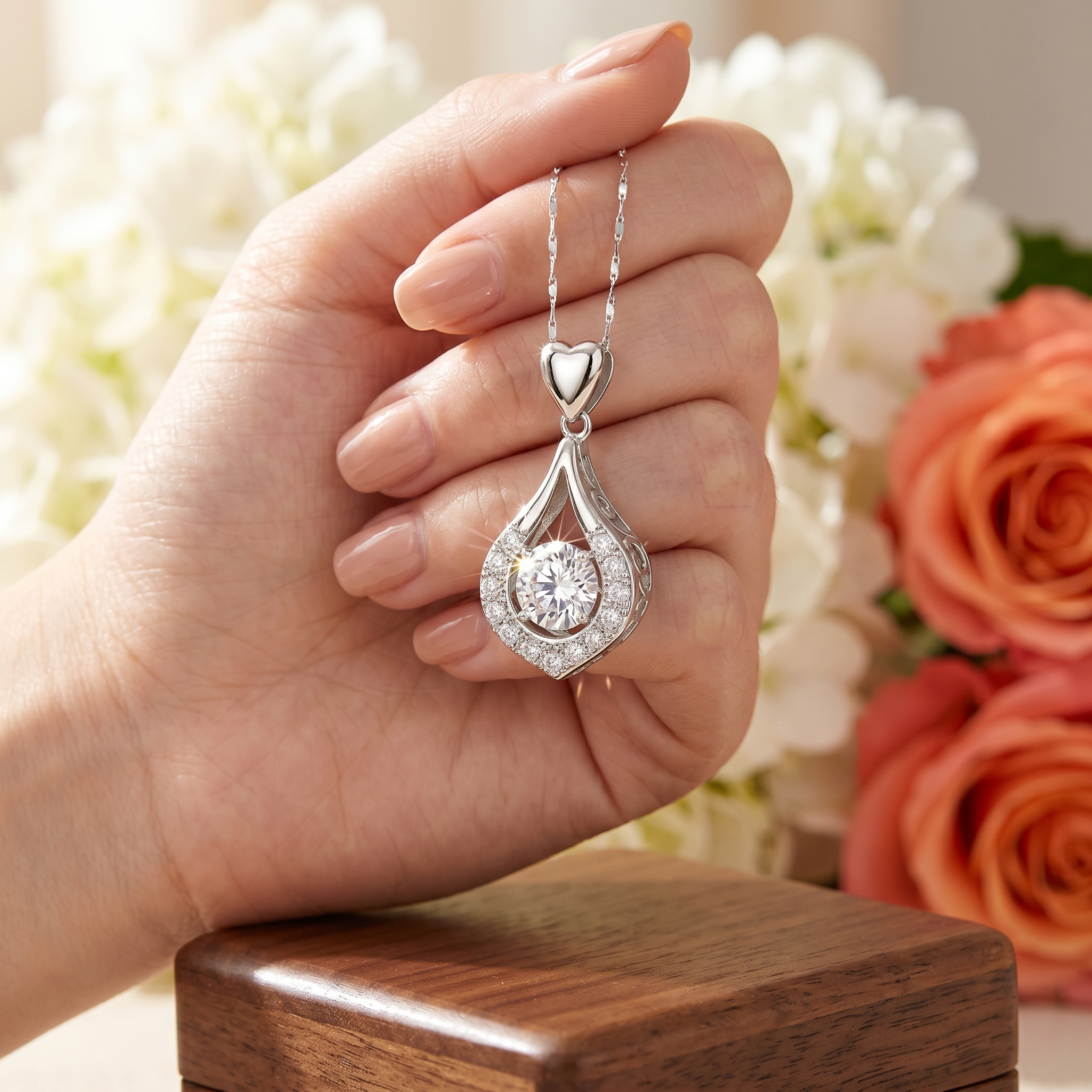 Lunavia – Dancing Stone Teardrop Pendant Necklace