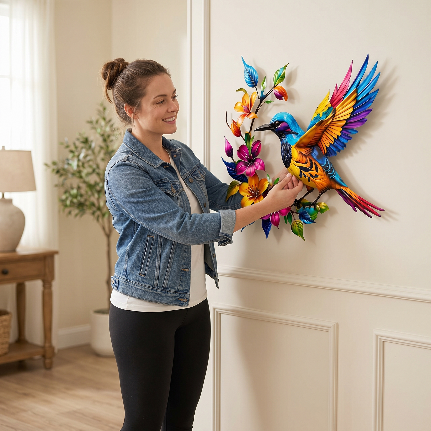 Bloomfinch – Hand-Painted Metal Hummingbird Wall Art