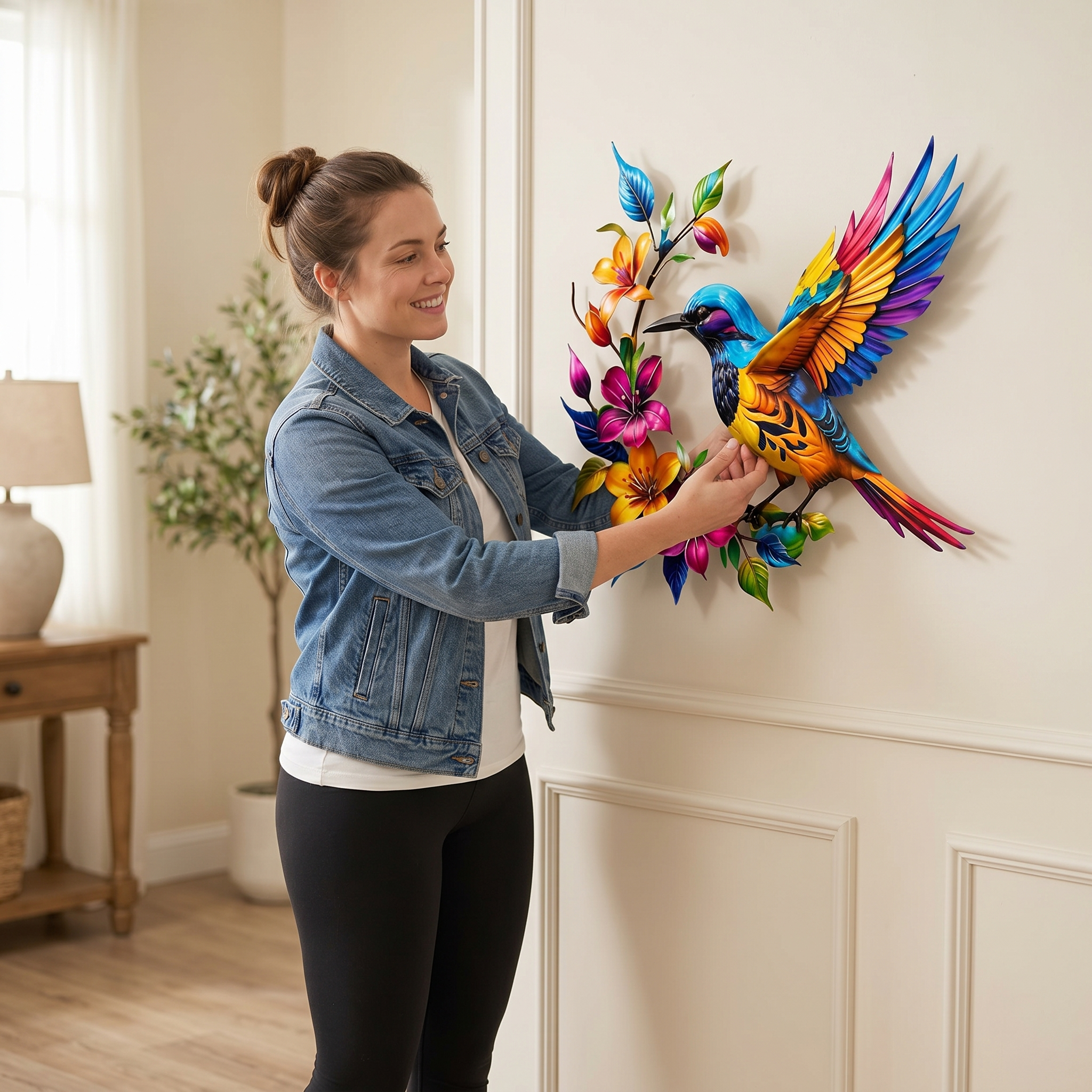 Bloomfinch – Hand-Painted Metal Hummingbird Wall Art