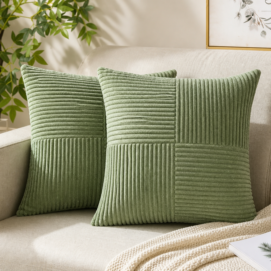Corvella – Corduroy Cushion Cover That Matches The Photo