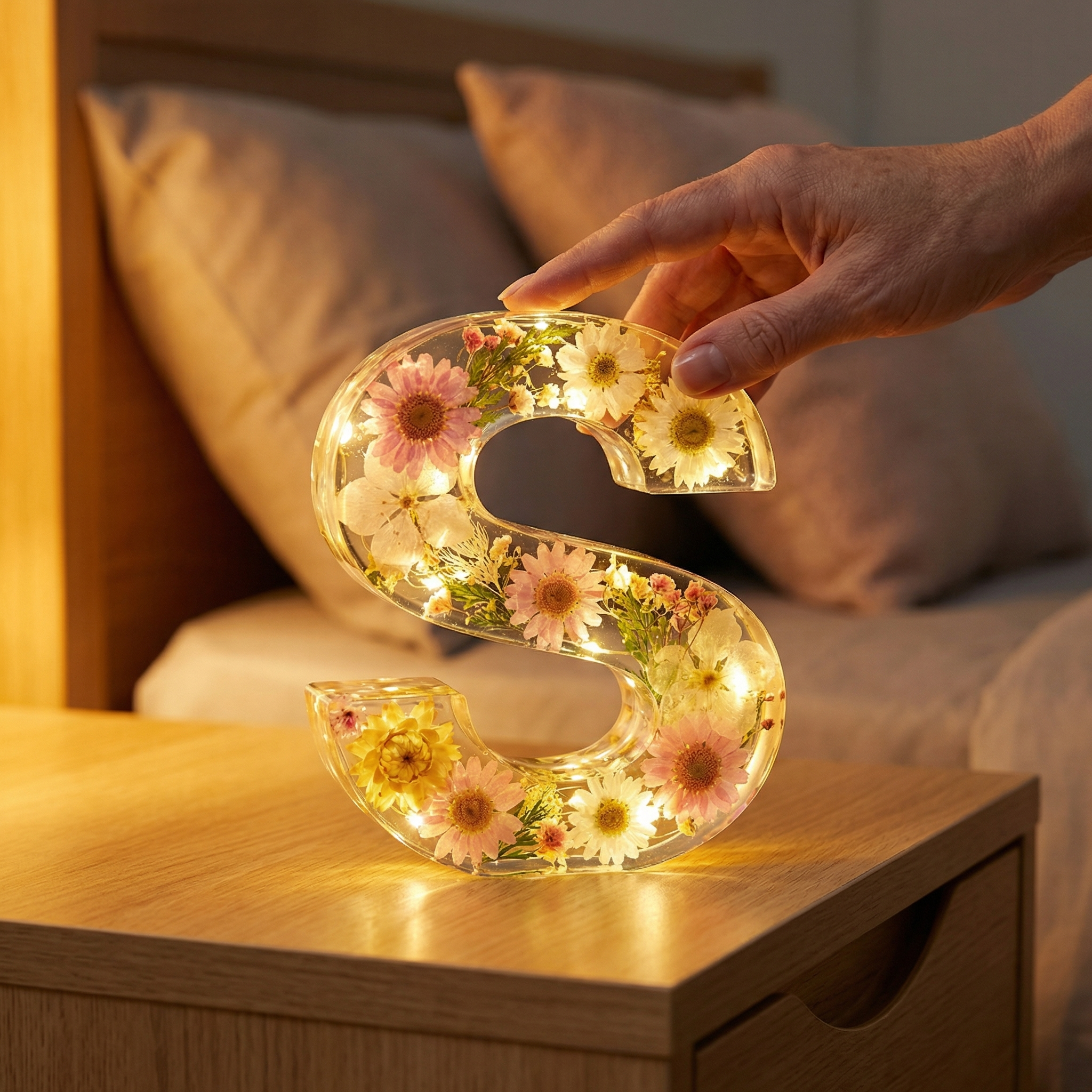 Florenza – Personalized Floral Resin Letter Light