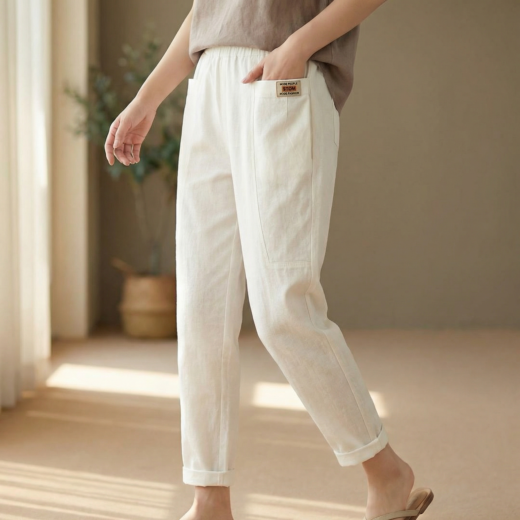 Linara – Cotton Linen Tapered Pants