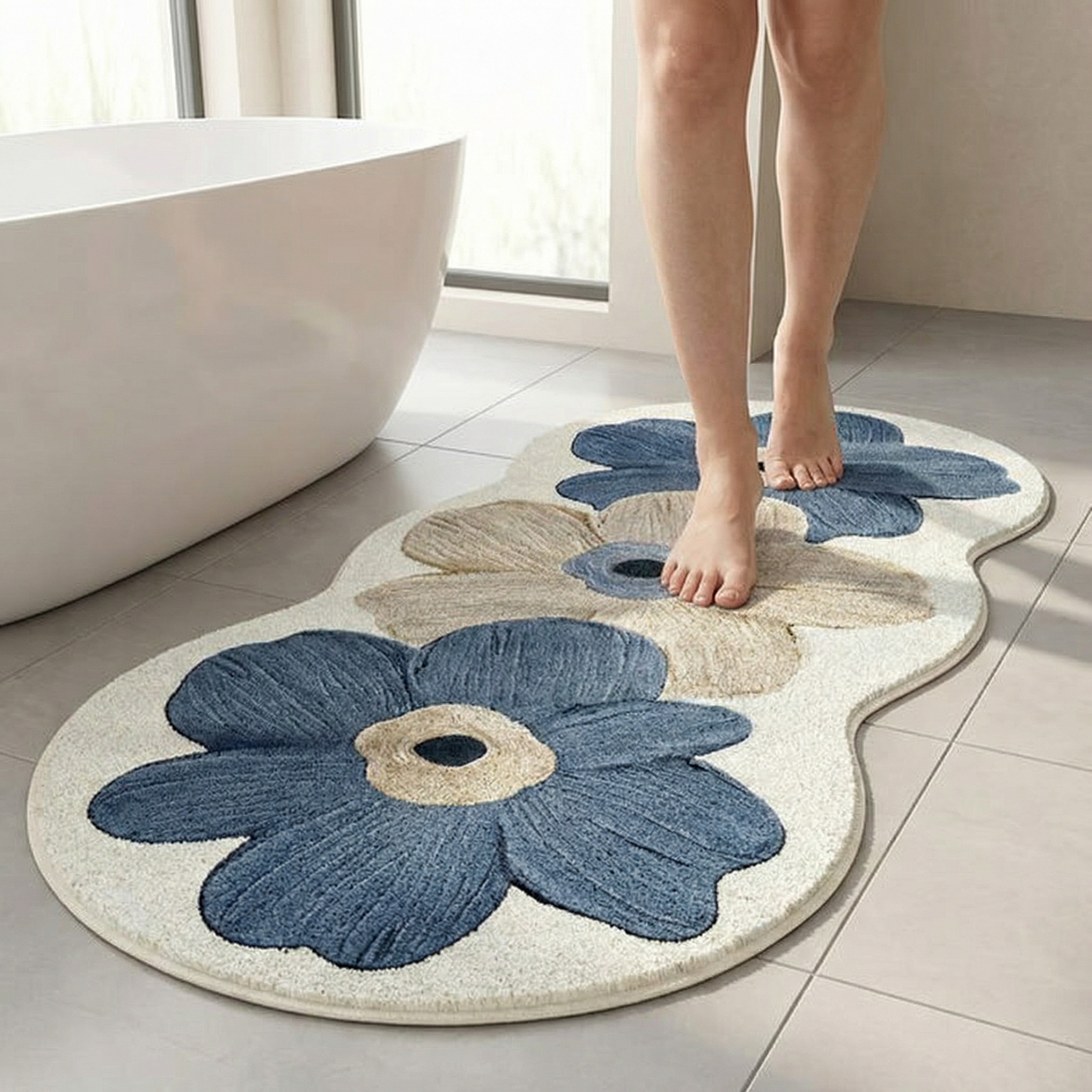 Bloomora – Sculpted Floral Accent Rug
