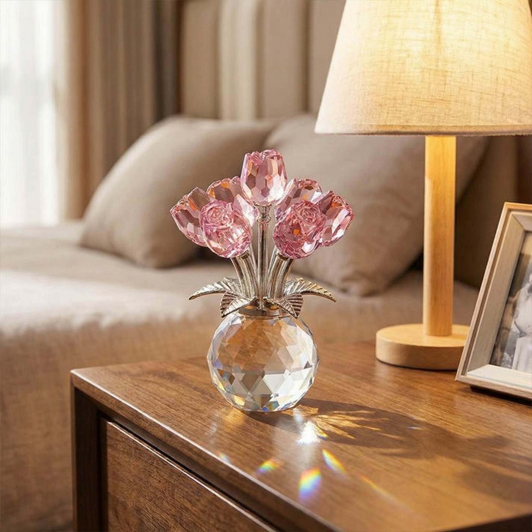 Lumirose – Crystal Rose Bouquet with Vase