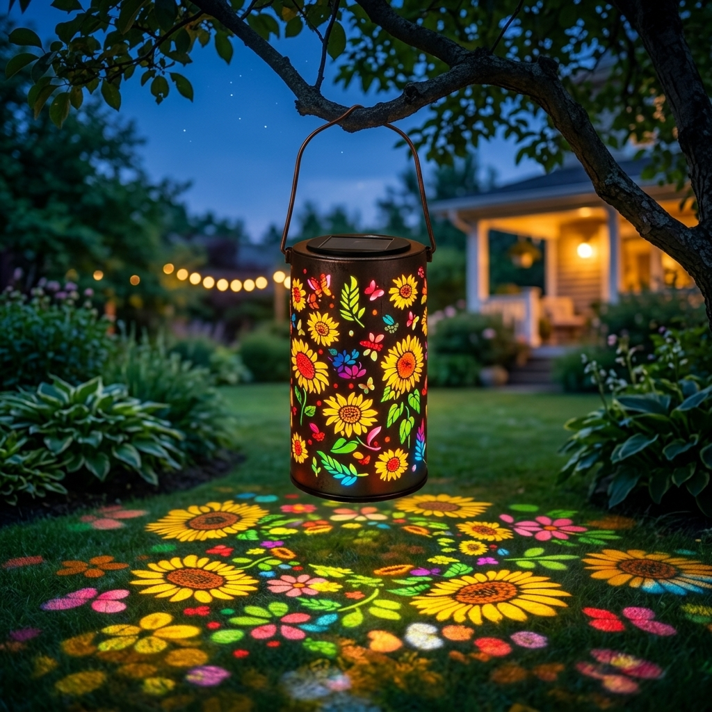 Bloomara – Solar Sunflower Lantern with Colorful Light Patterns