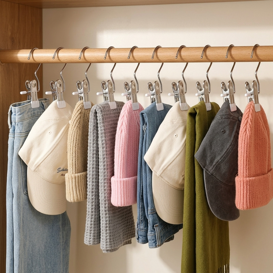 Clipvault – Stainless Steel Closet Clip Hooks (20 Pack)