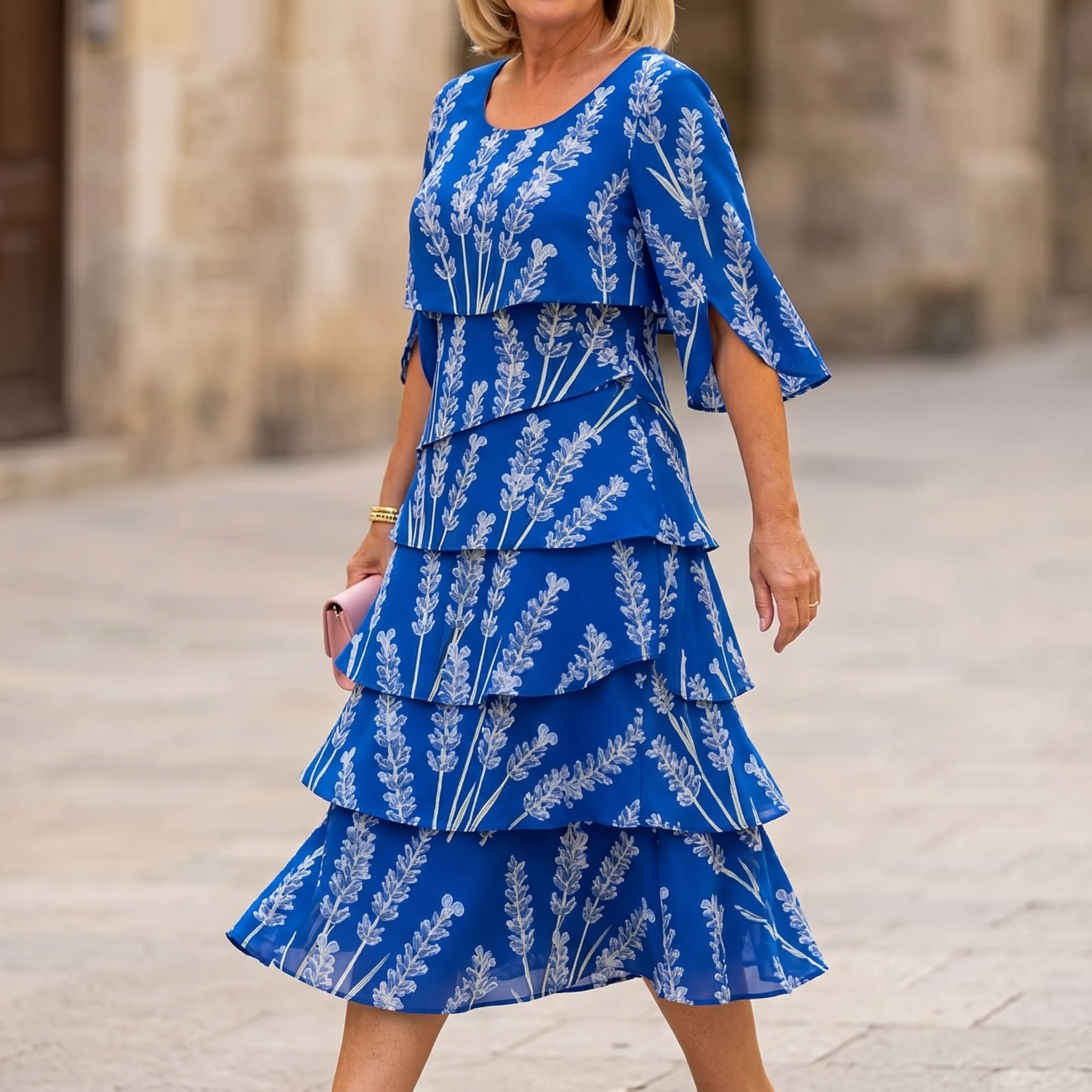 Lumielle – Women's Tiered Floral Midi Dress