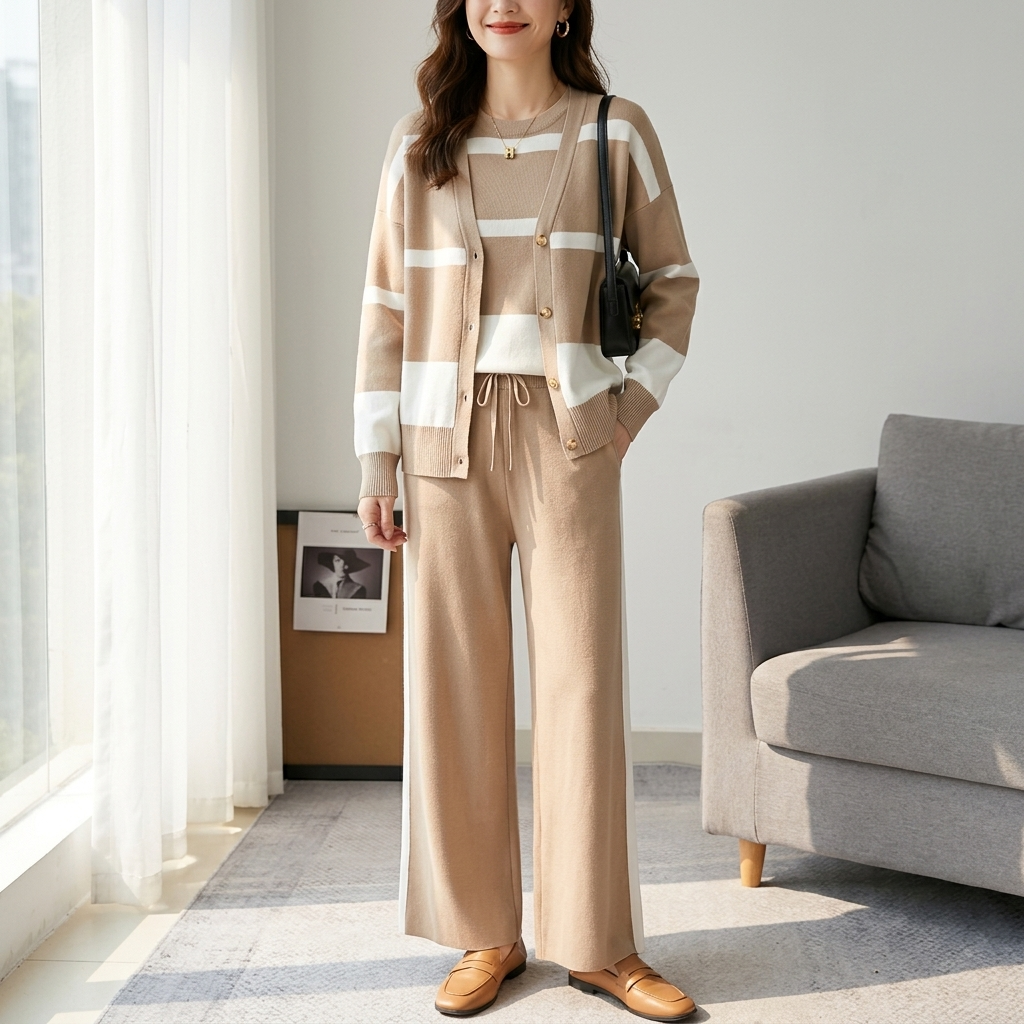 Lunaire – Women's 3 Piece Coordinated Knit Lounge Set