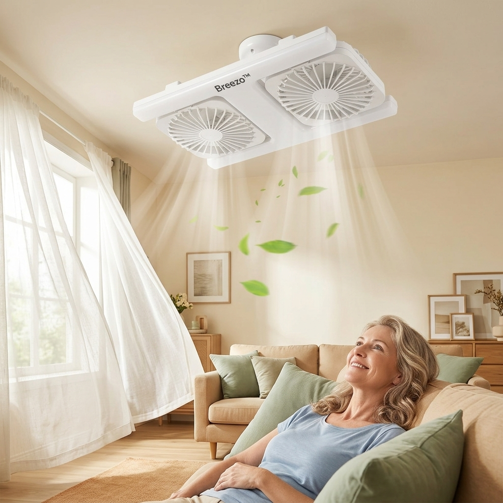 Breezo – Screw-In Ceiling Fan with LED Light