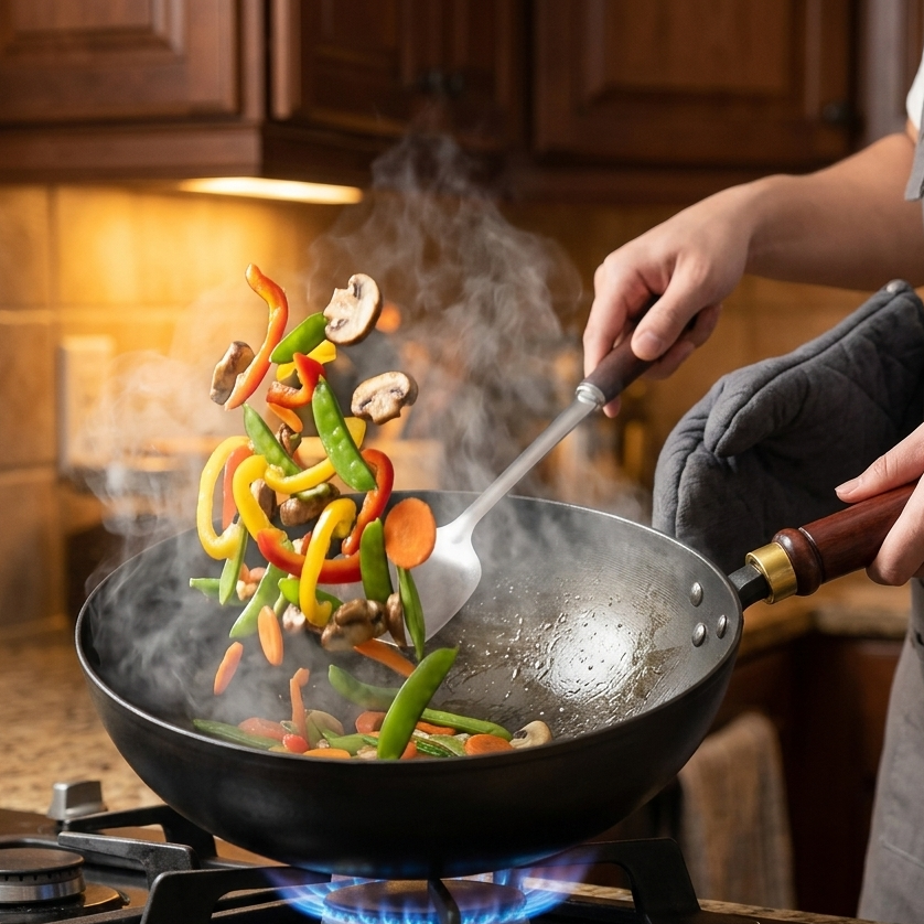 Forgehome – Deep Belly Cast Iron Wok with Lid