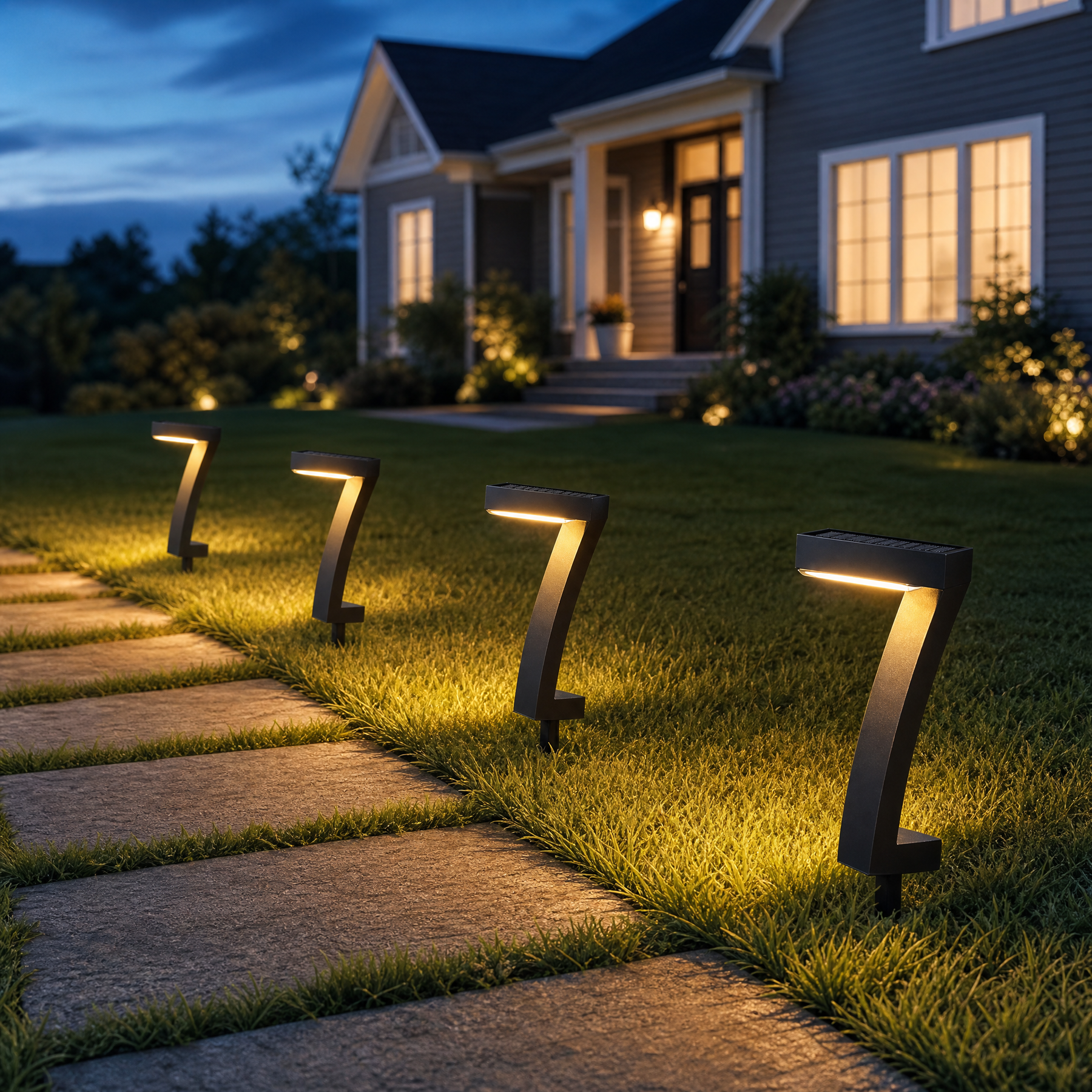 Lumenly – Sculptural Solar Pathway Lights (Set of 4)