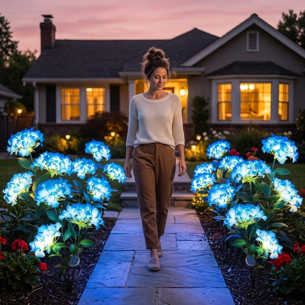 Lumelle – Solar Hydrangea Garden Lights (2-Pack)