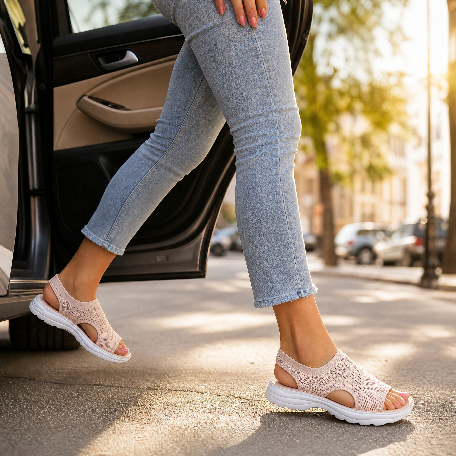 Caluna – Cushioned Slip-On Platform Sandals