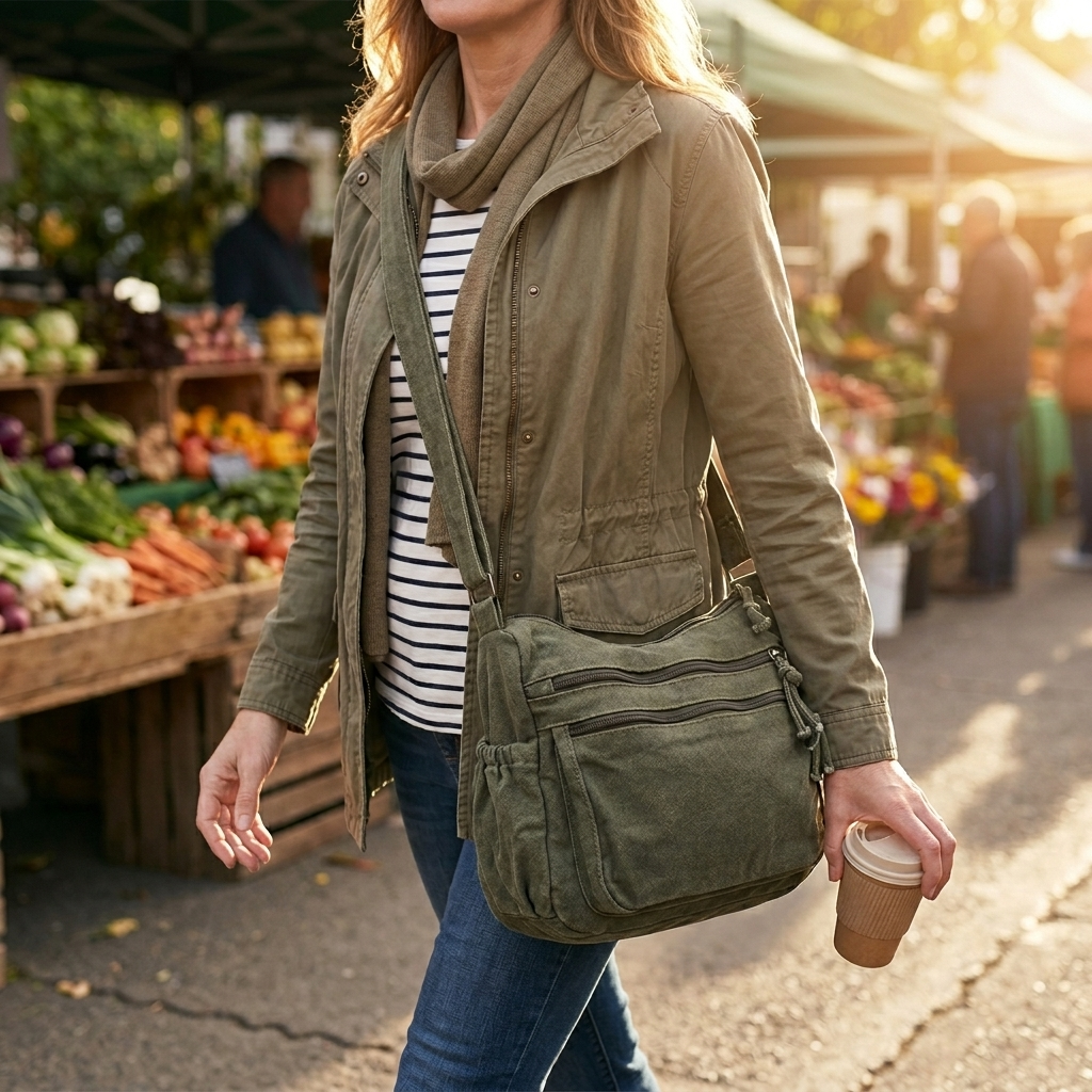 Carvia – Washed Canvas Everyday Hobo Bag