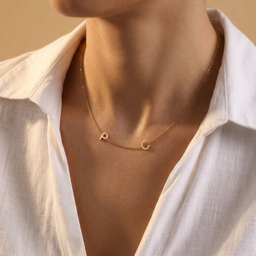 Auriela – Personalized side initial necklace