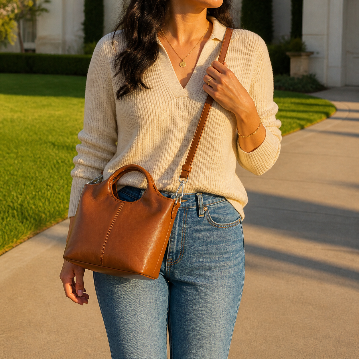 Halona – Sculpted Soft Leather Tote Bag