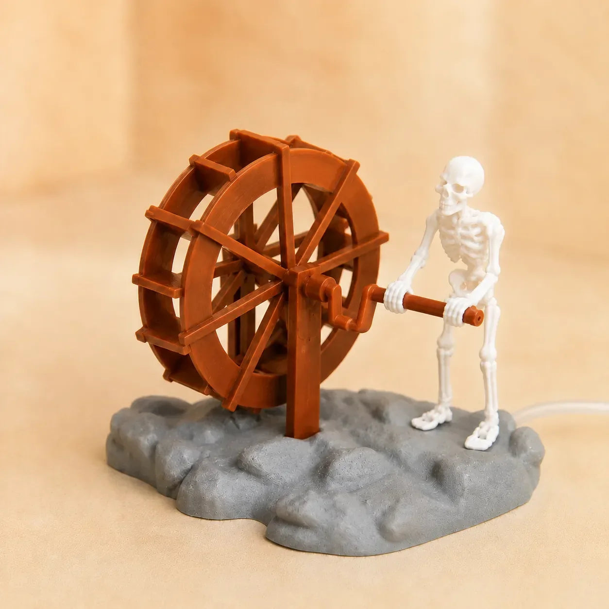 Finnegan – Animated Skeleton Waterwheel Aquarium Ornament with Bubble Aeration