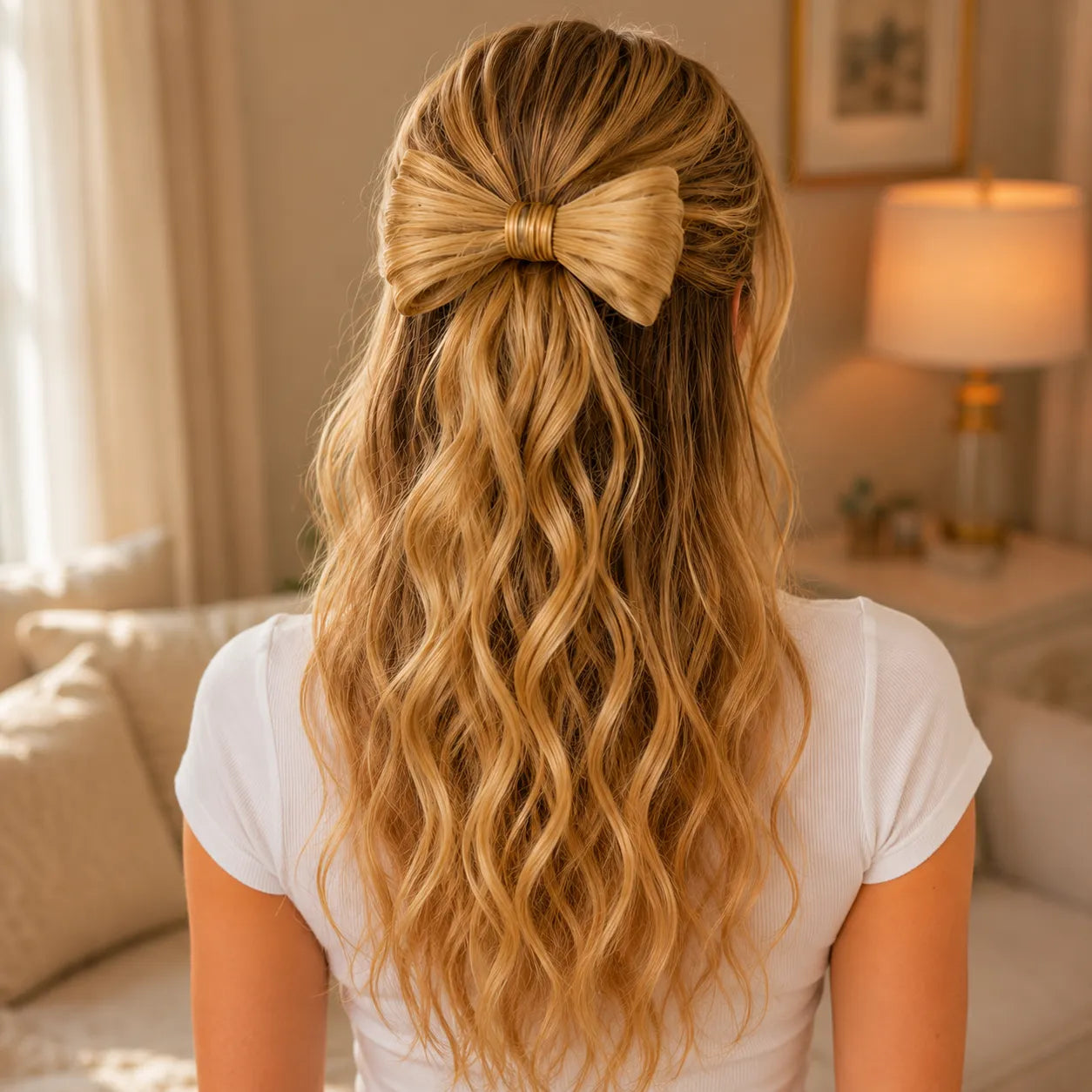Lunavia – Bow Clip On Ponytail Hair Extension with Long Waves