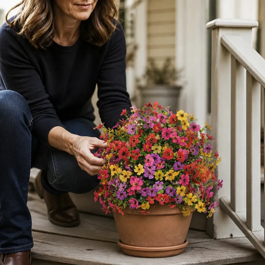 Blomora – Artificial Flower Stake Bouquet for Garden & Porch