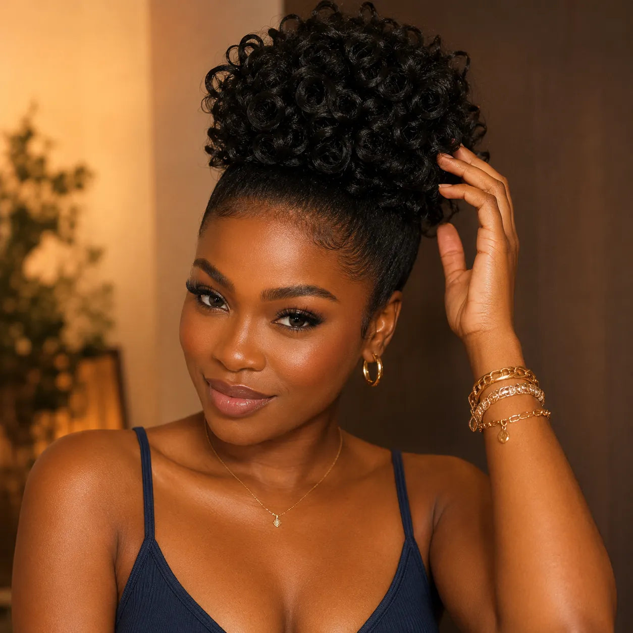 Curlova – Curly Drawstring Bun Hair Extension