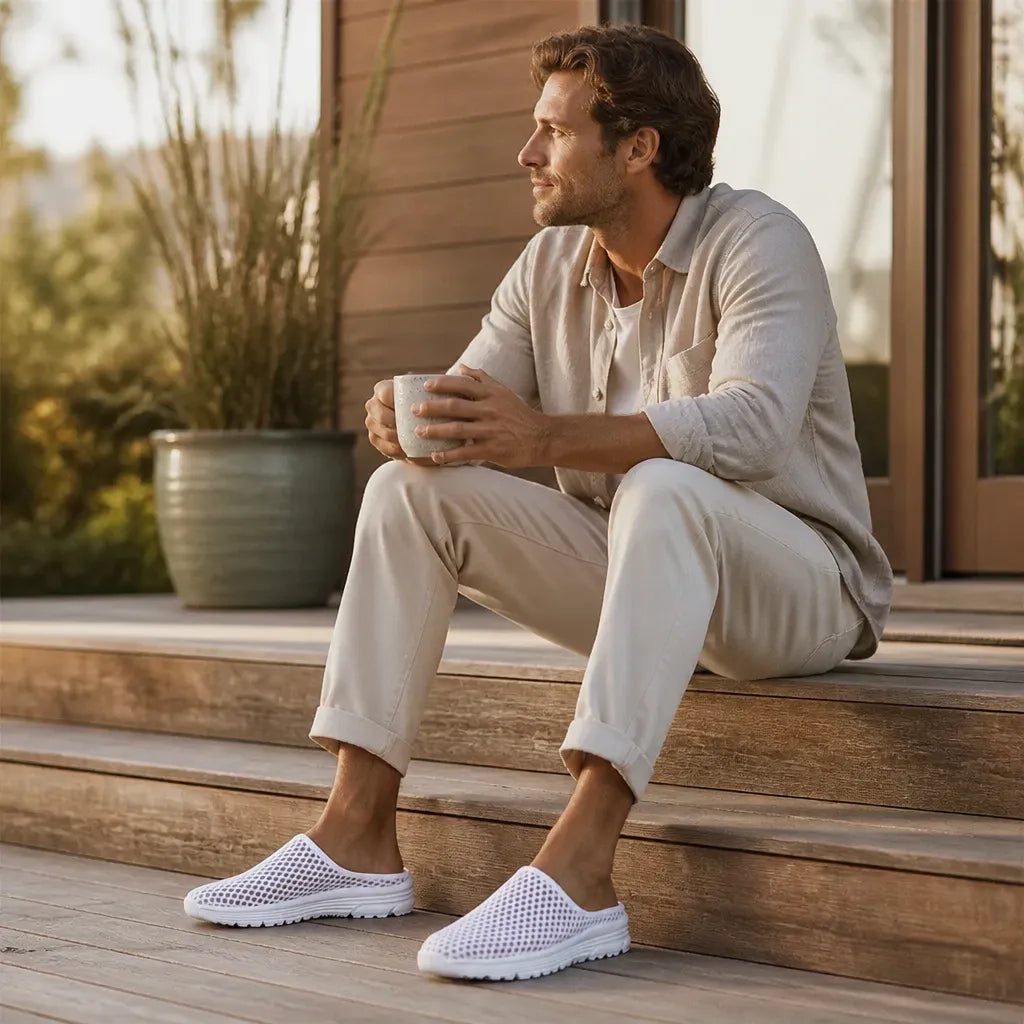 Airstep – Men's Breathable Mesh Slip-On Mules with Cushioned EVA Sole