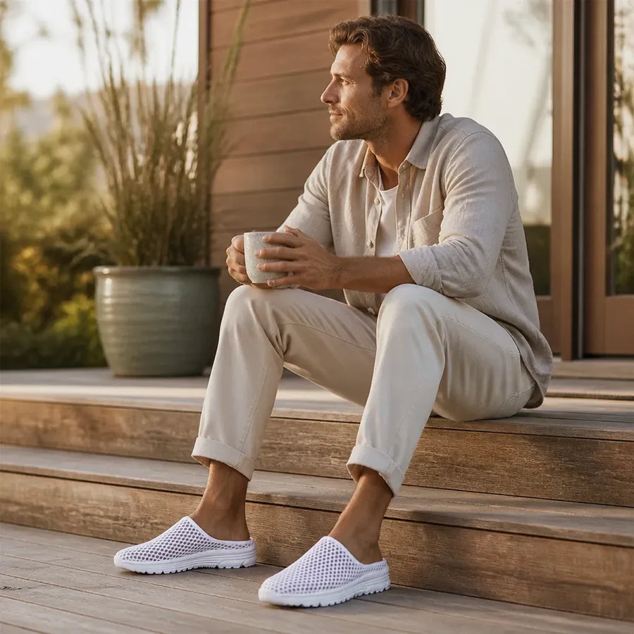 Airstep – Men's Breathable Mesh Slip-On Mules with Cushioned EVA Sole