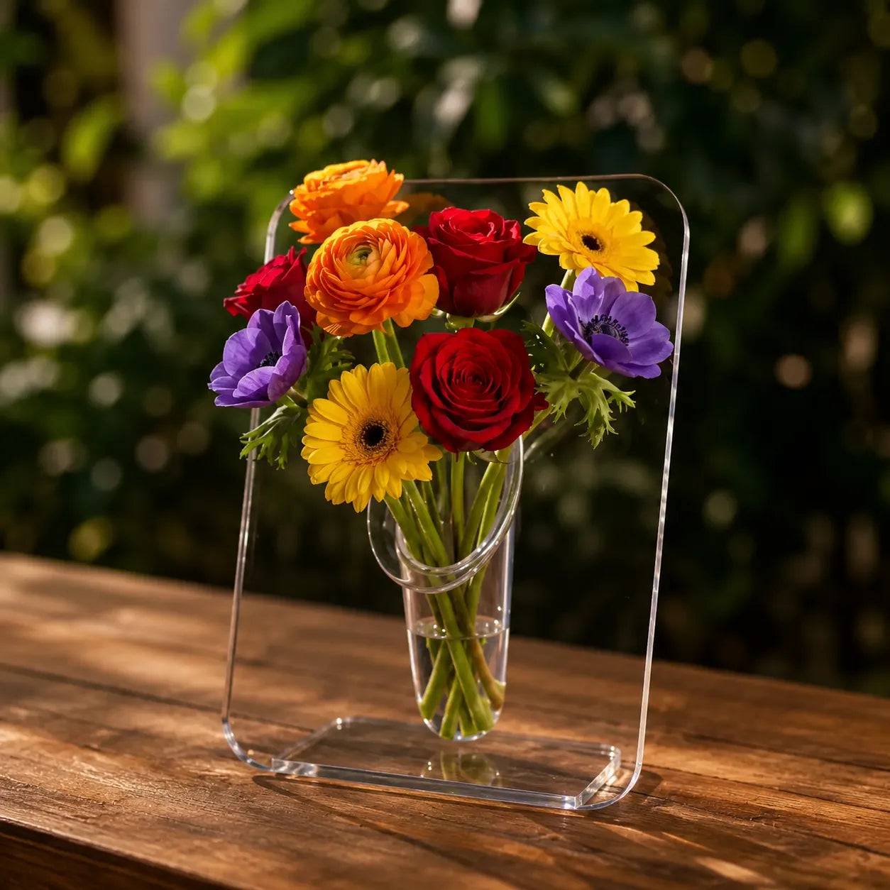 Belavera – Clear Acrylic Frame Vase for Flowers, Modern Picture