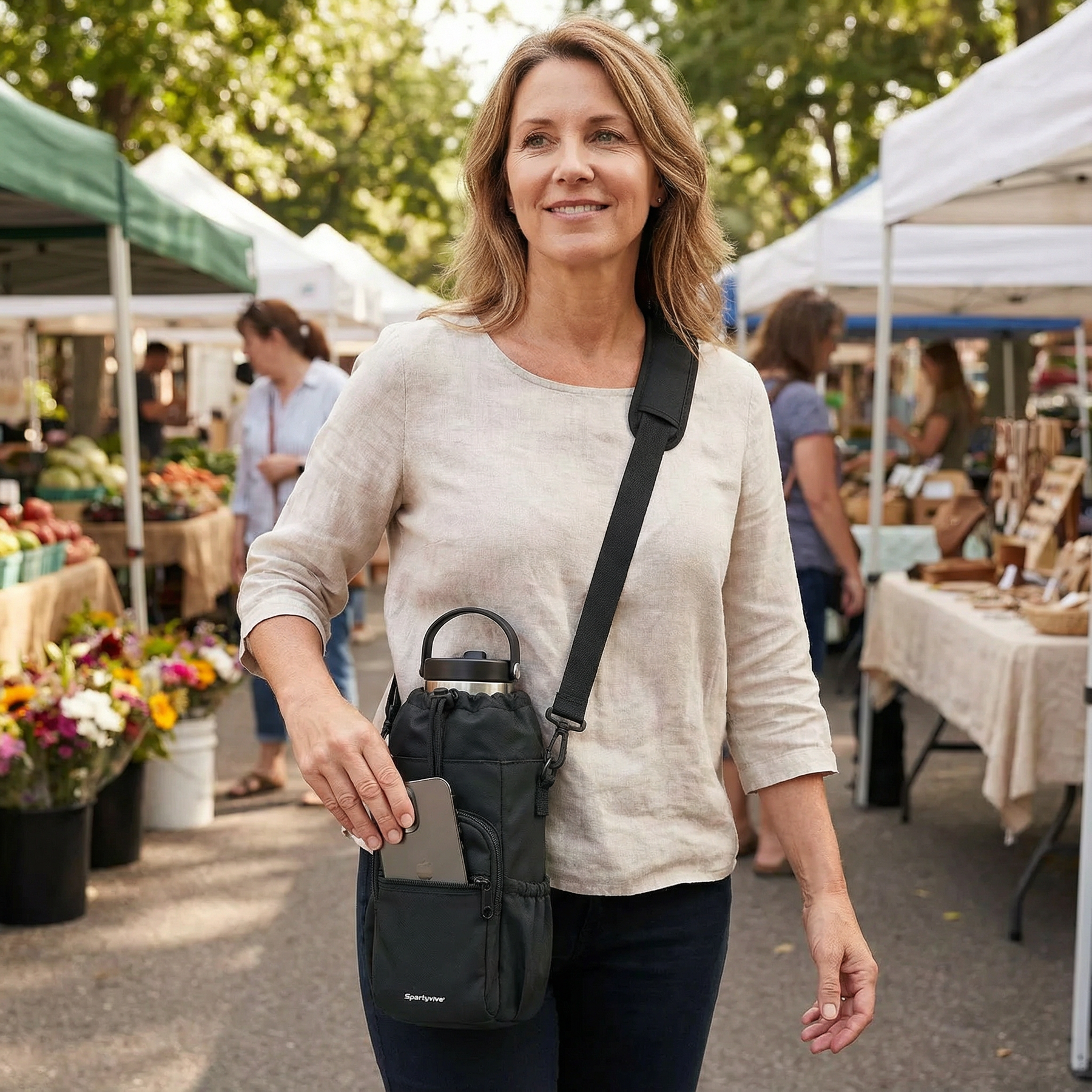 Carryvive – Insulated Water Bottle Carrier with Phone Pocket