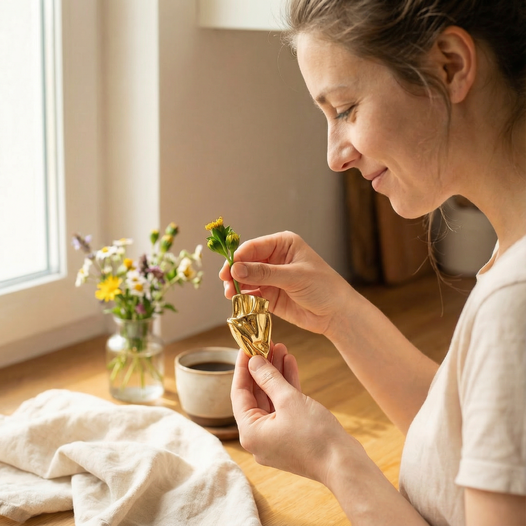 Florette - Wearable flower vase brooch