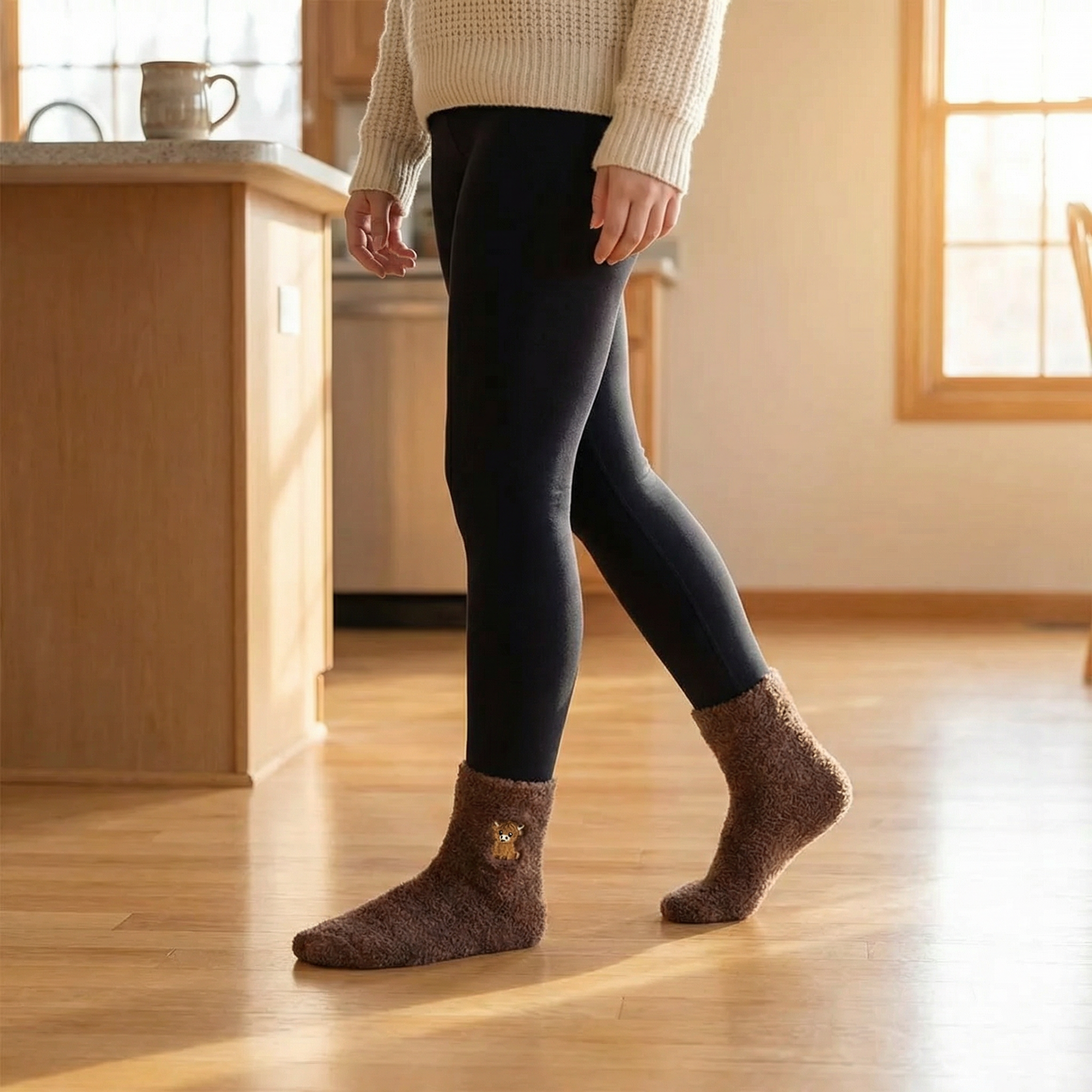 Cozymoo – Fuzzy Highland Cow Socks