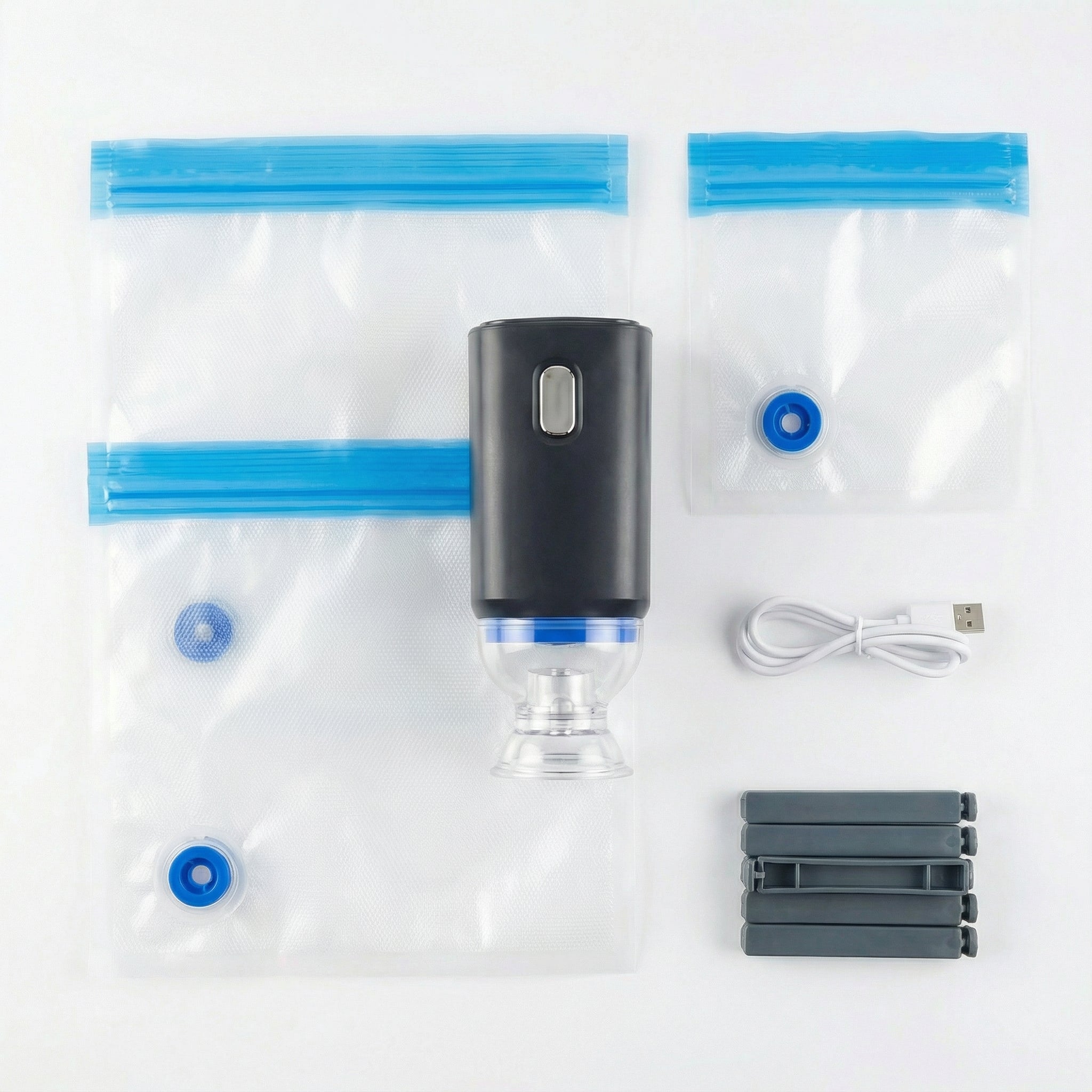 Freshvault – Handheld Vacuum Sealer with 30 Reusable Vacuum Bags (4 Sizes)