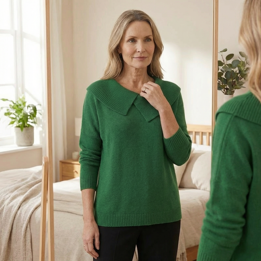 Collara – Asymmetric Collar Knit Sweater