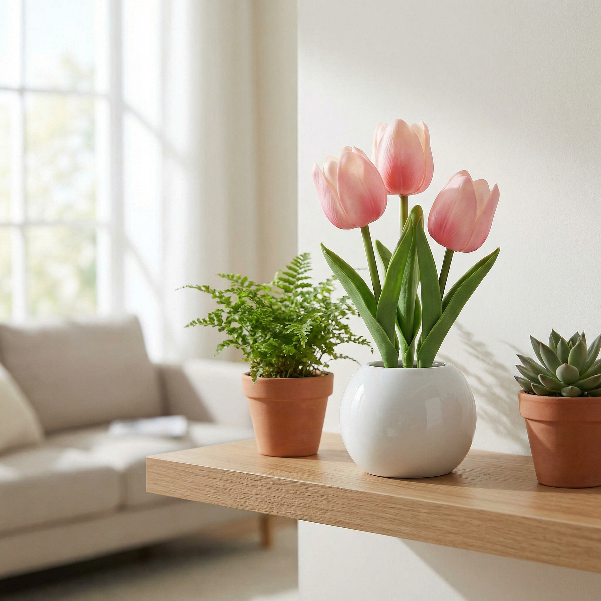 Bloomora – LED Tulip Lamp with Ceramic Vase