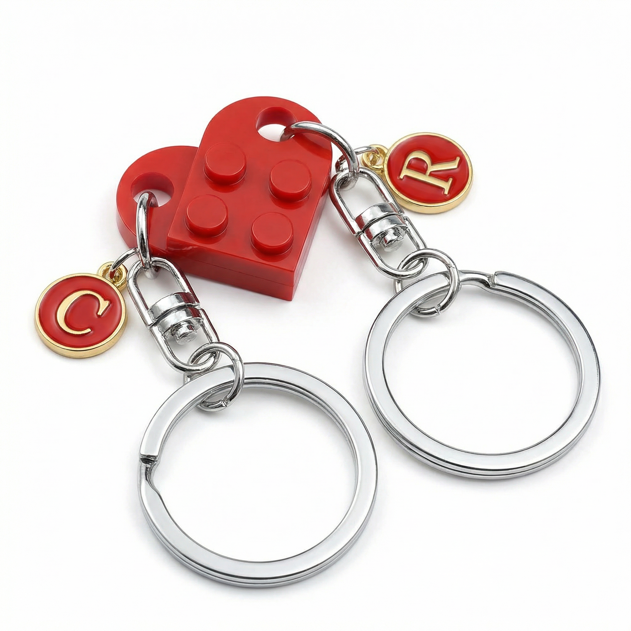 Loveclick – Matching Heart Keychain Set with Initials