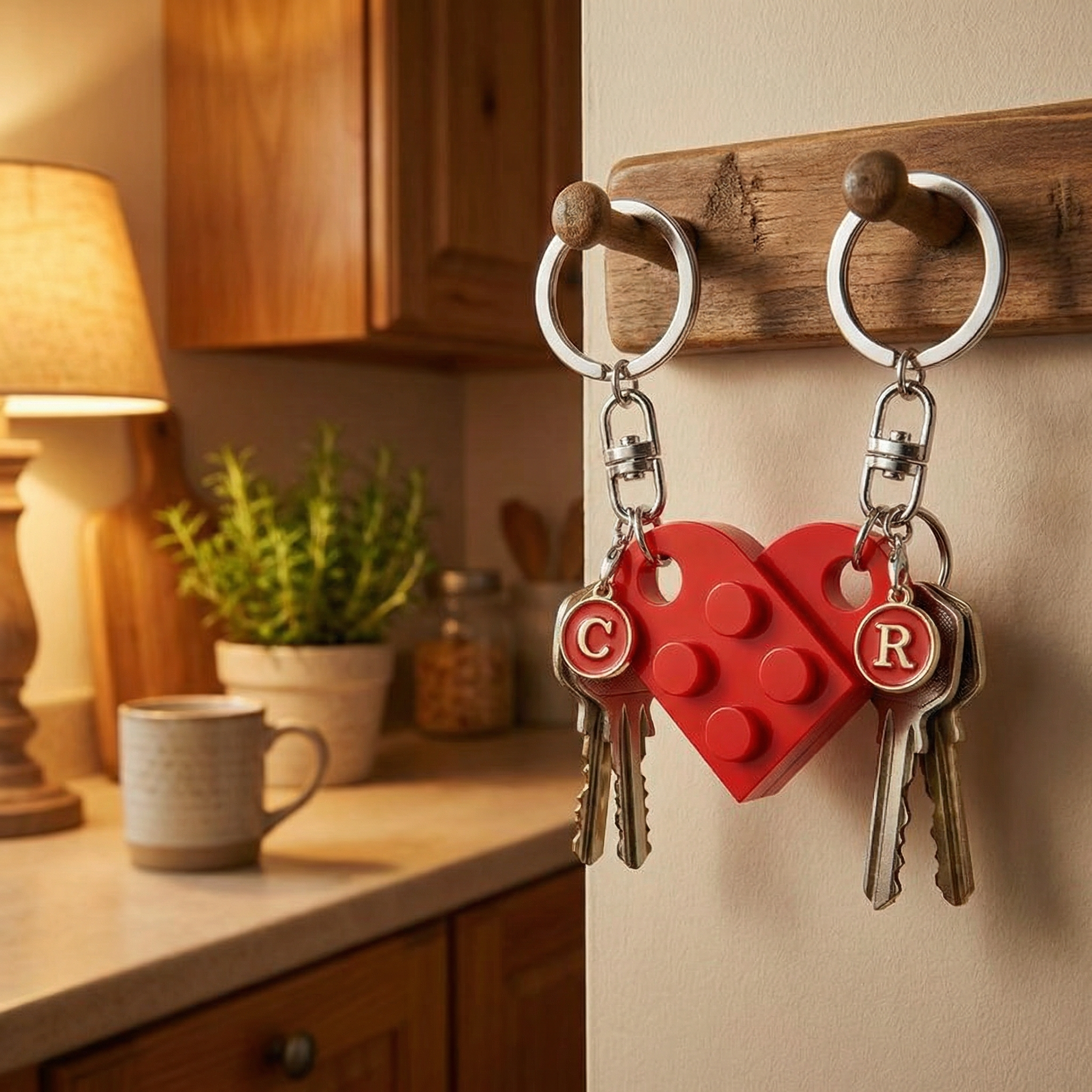 Loveclick – Matching Heart Keychain Set with Initials