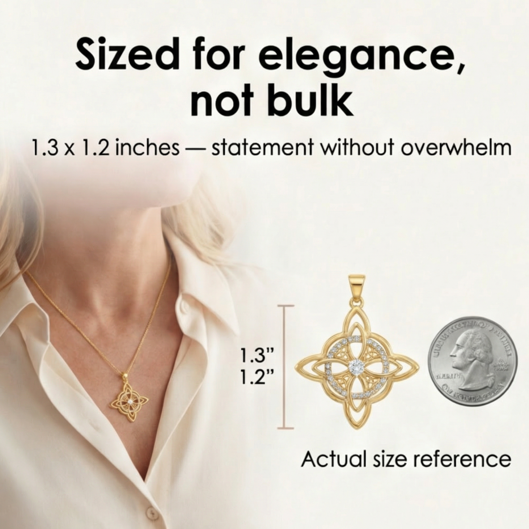Elowen – Crystal Celtic Knot Necklace