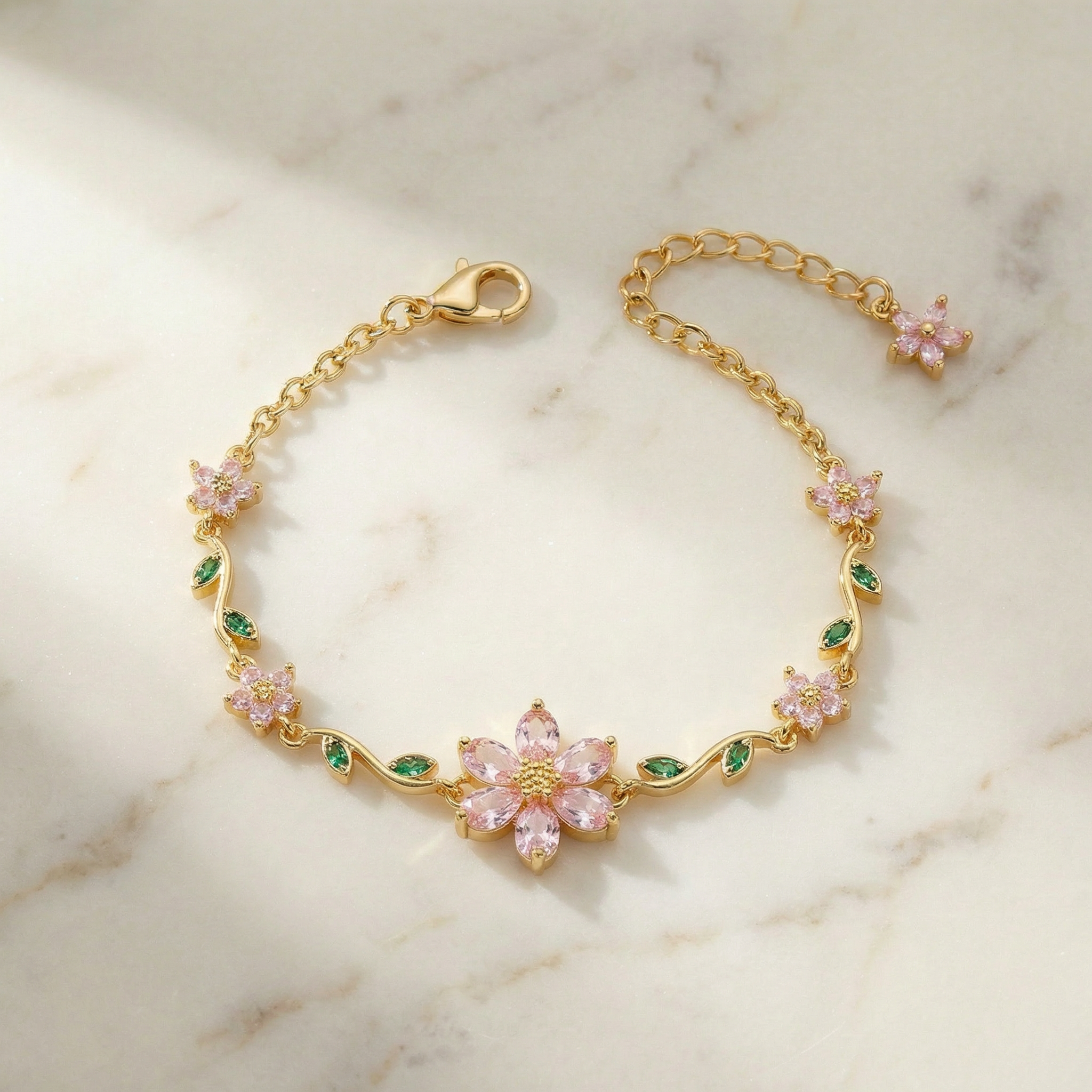 Florelle – Crystal Flower Vine Bracelet