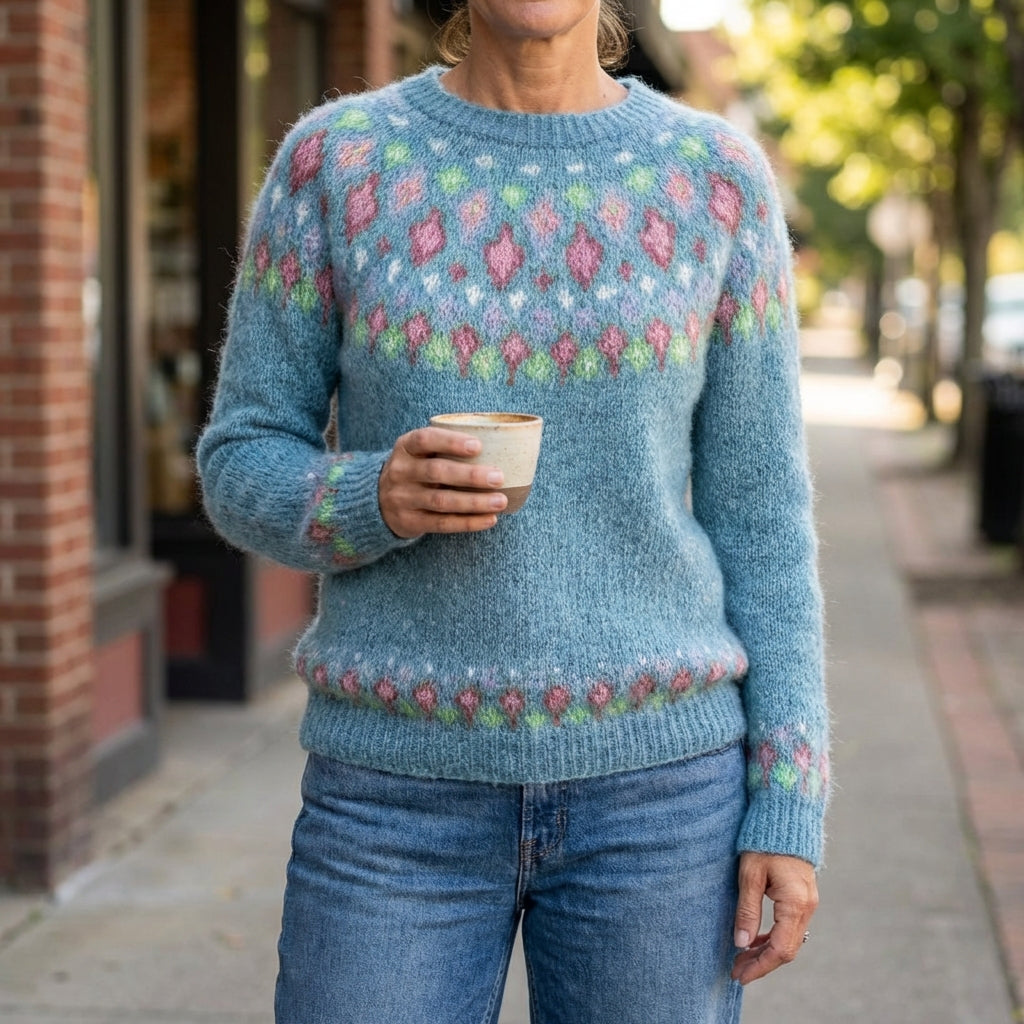 Elwira - Retro Scandinavian Knitted Sweater