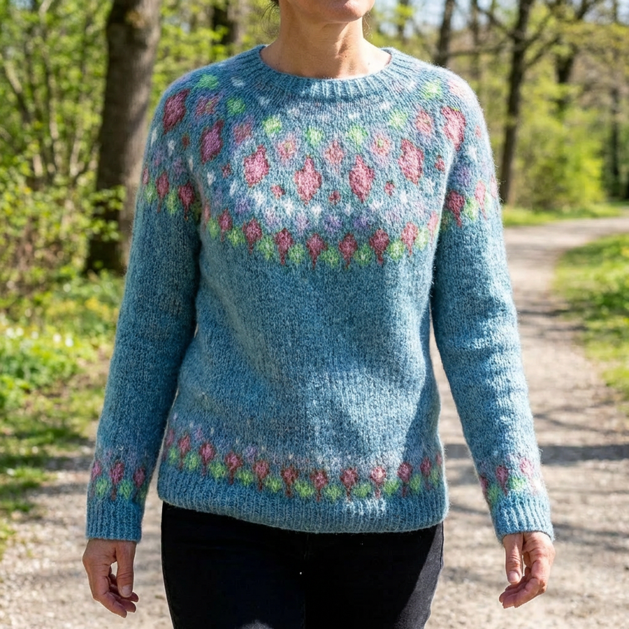 Elwira - Retro Scandinavian Knitted Sweater