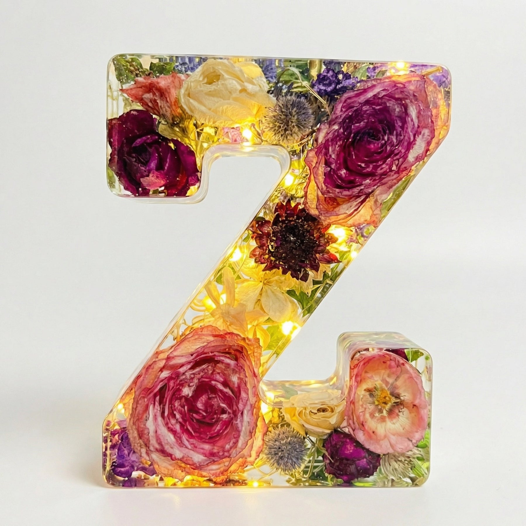 Florenza – Personalized Floral Resin Letter Light