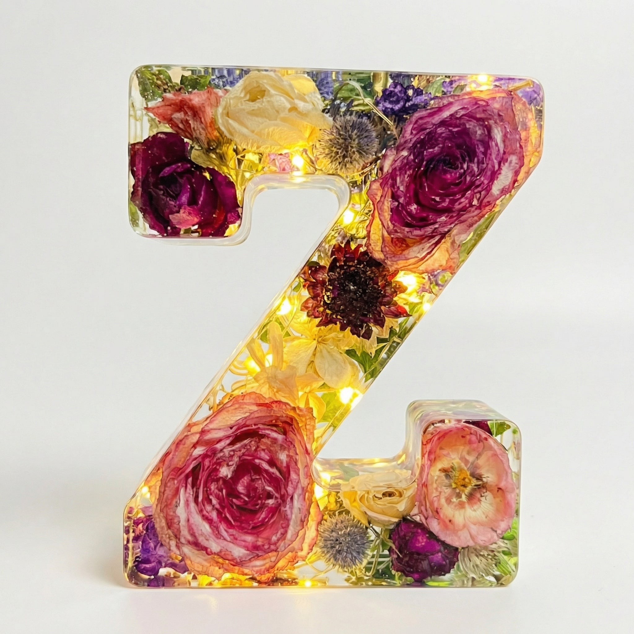 Florenza – Personalized Floral Resin Letter Light