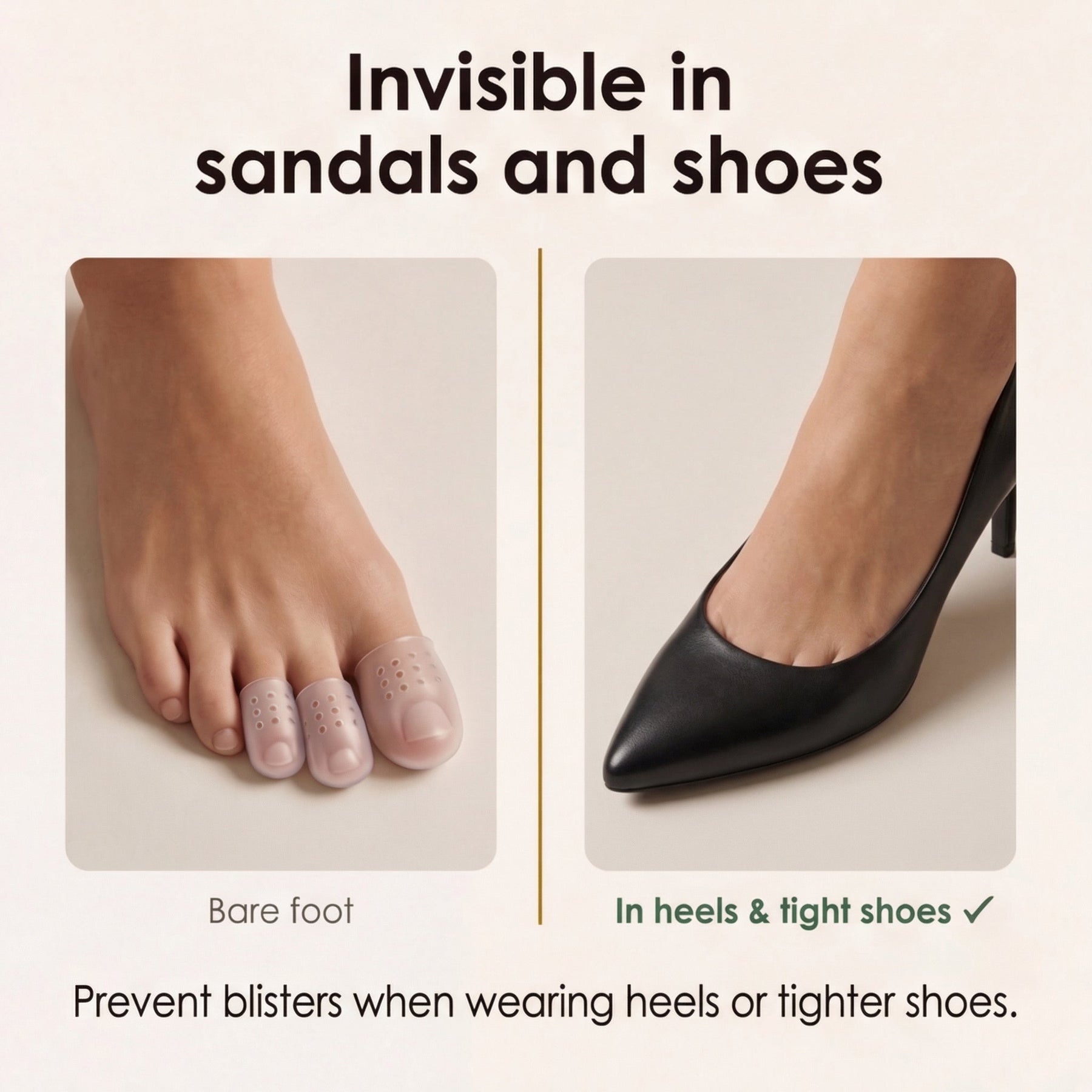 Feeluxe – Breathable Silicone Toe Caps for All Day Comfort (10 Pieces)