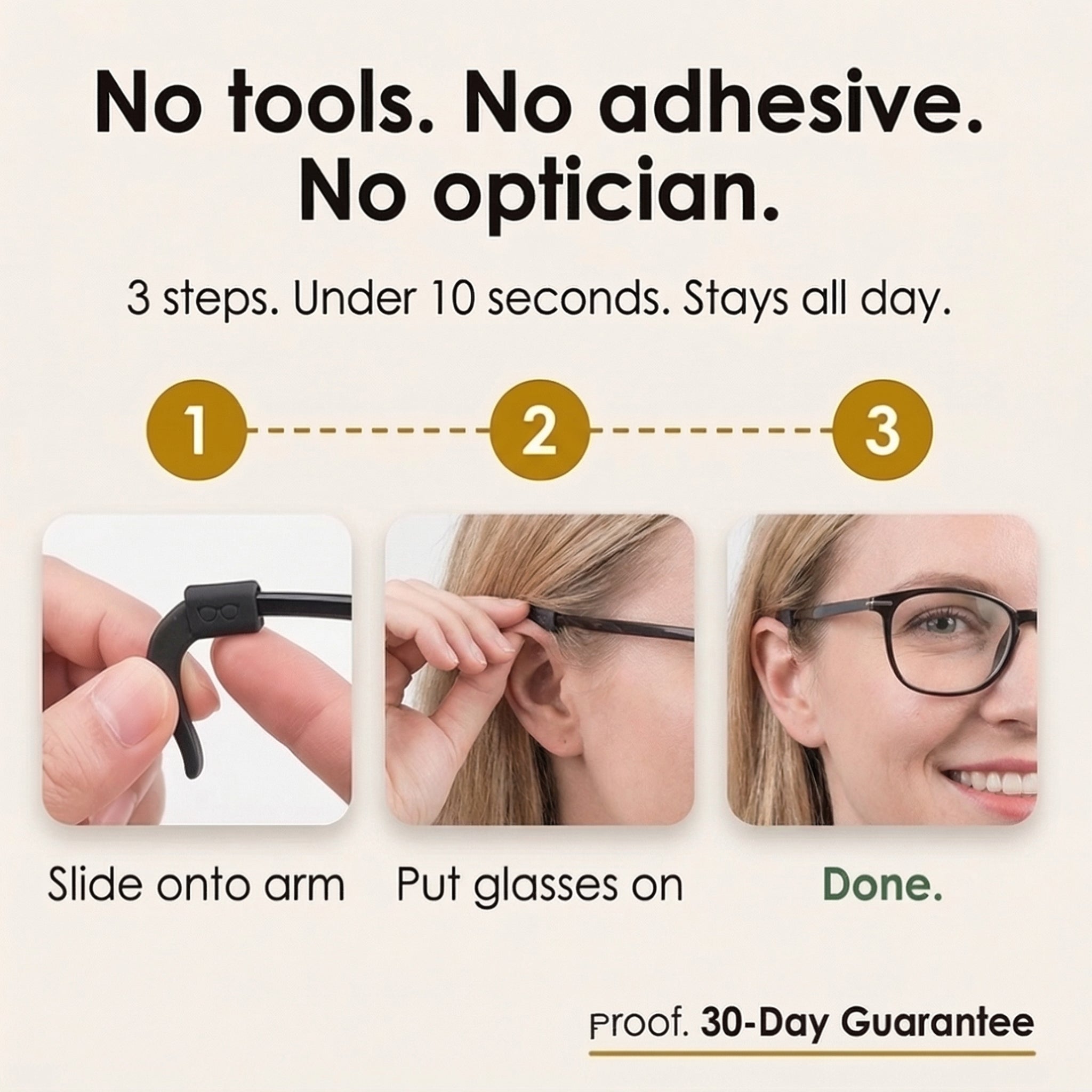 Gripwell – Non Slip Silicone Ear Hooks for Glasses