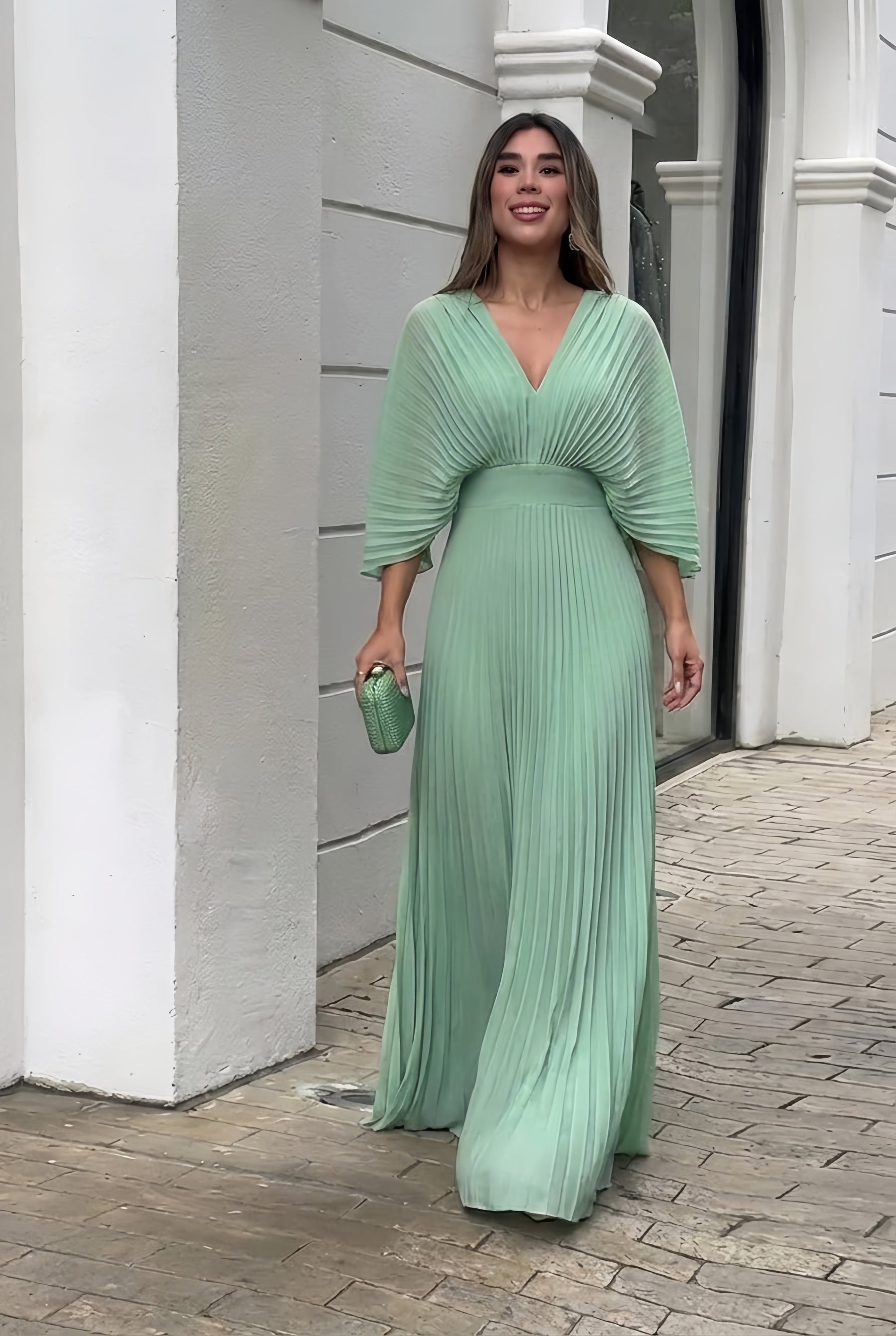 Stephanie™ Elegant Pleated Maxi Dress