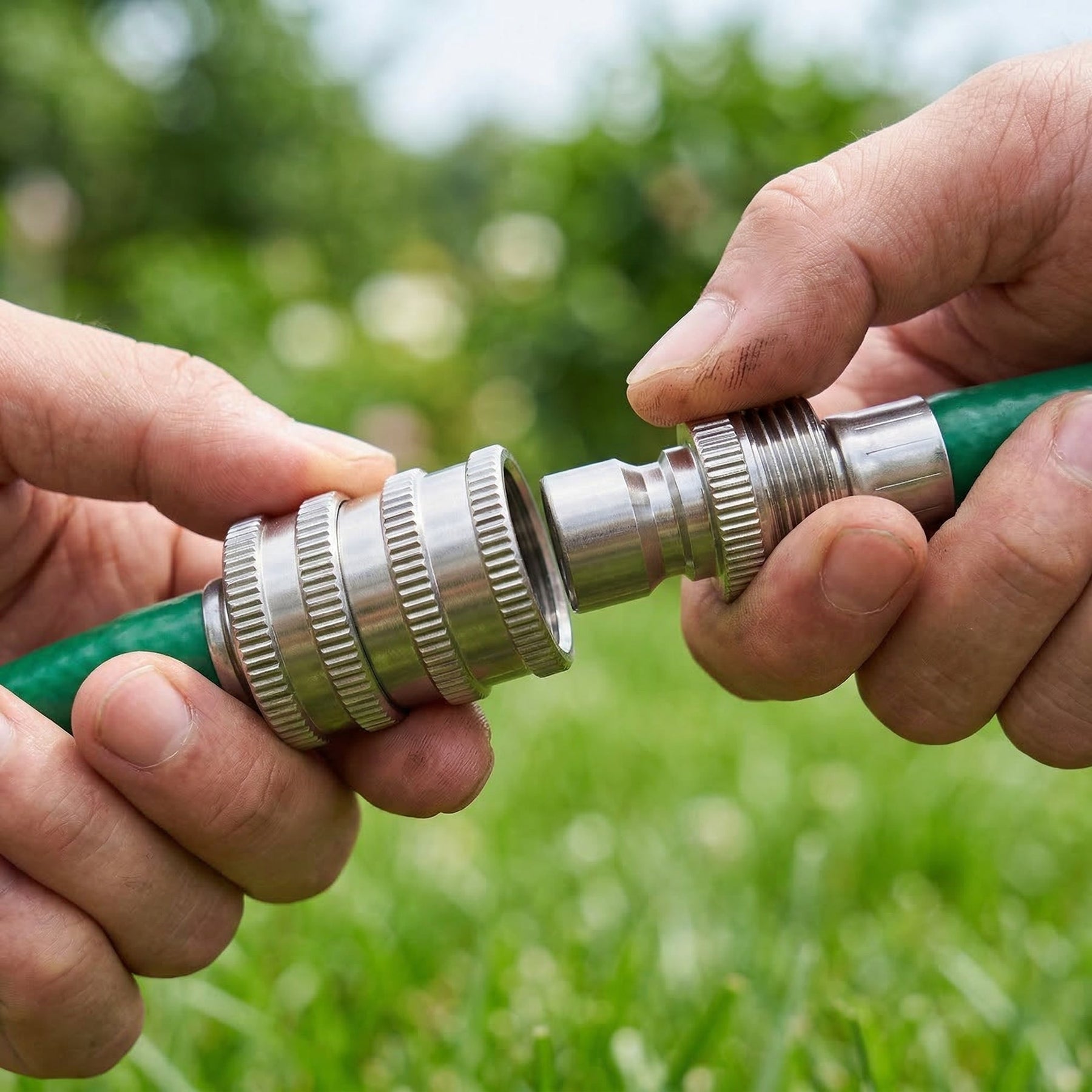 Flowsnap - Stainless Steel Garden Hose Quick Connect Set