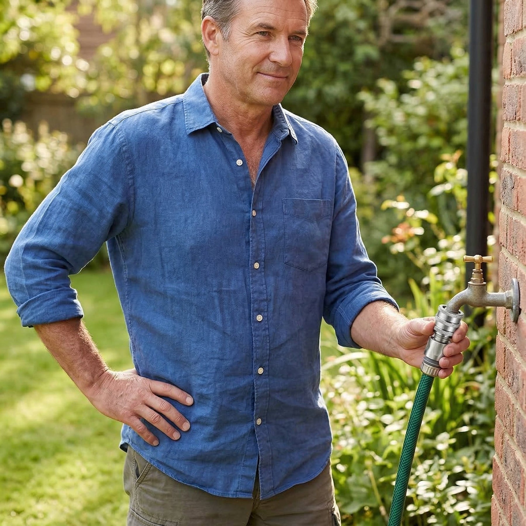 Flowsnap - Stainless Steel Garden Hose Quick Connect Set